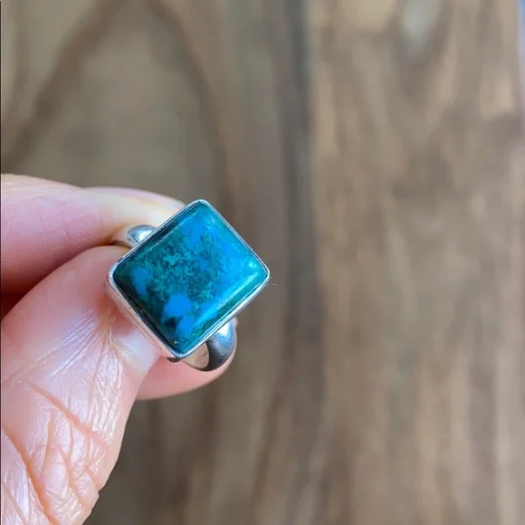 Chrysocolla Sterling Silver Ring 5! - Picture 10 of 14